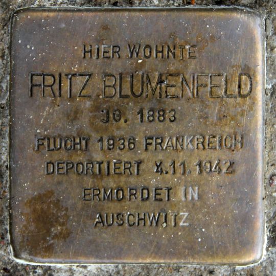 Stolperstein en memoria de Fritz Blumenfeld