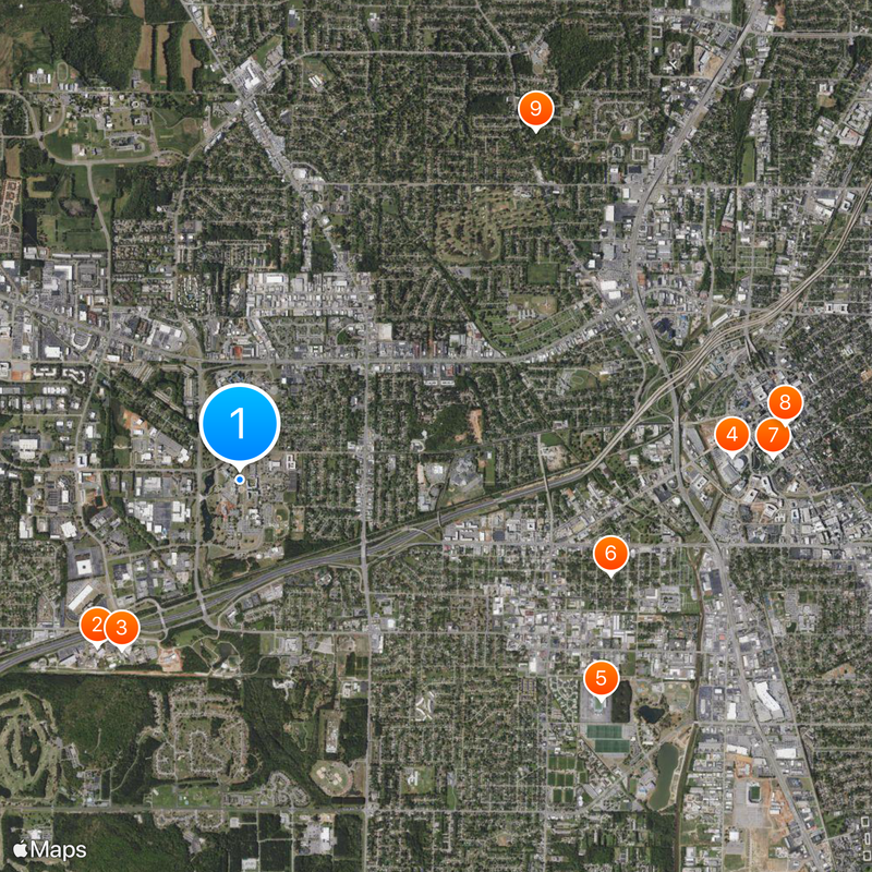 Université de l'Alabama à Huntsville Carte