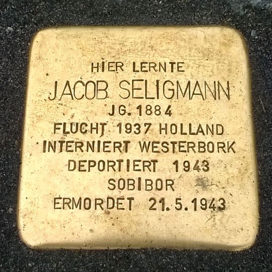 Stolperstein à la mémoire de Jacob Seligmann