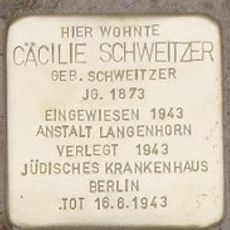 Stolperstein dedicated to Cäcilie Schweitzer