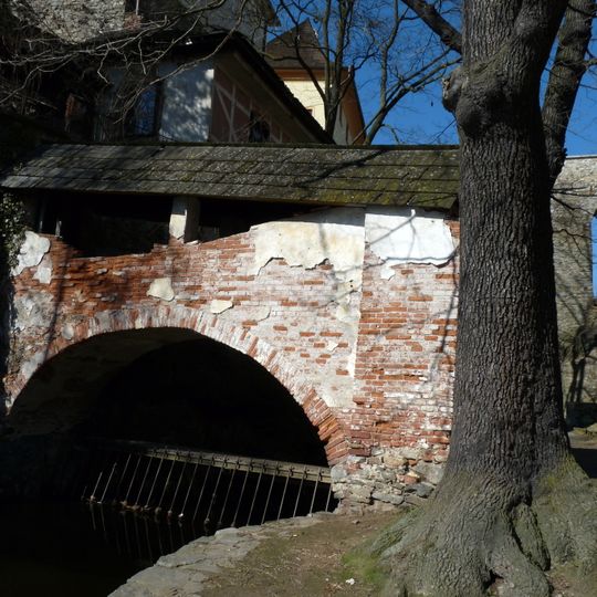 Krytá lávka přes Myší díru v Českém Krumlově