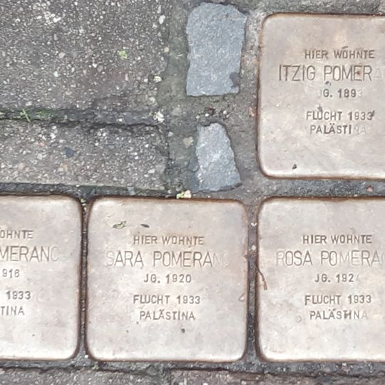 Stolperstein dedicated to Chaja Pomeranc