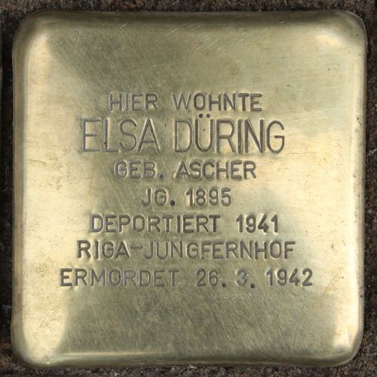 Stolperstein en memoria de Elsa Düring