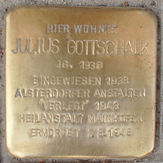 Stolperstein en memoria de Julius Gottschalk