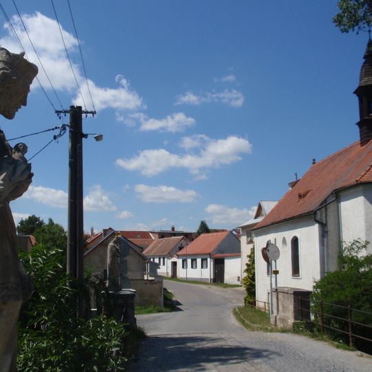 Statues on the bridge in Moravské Budějovice