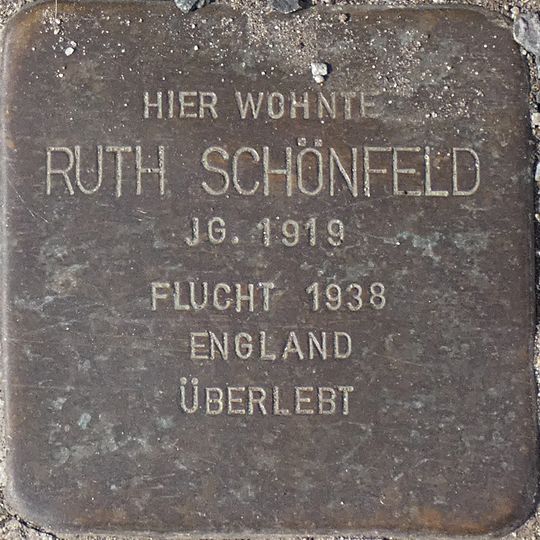 Stolperstein en memoria de Ruth Schönfeld
