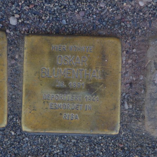 Stolperstein dedicated to Oskar Blumenthal