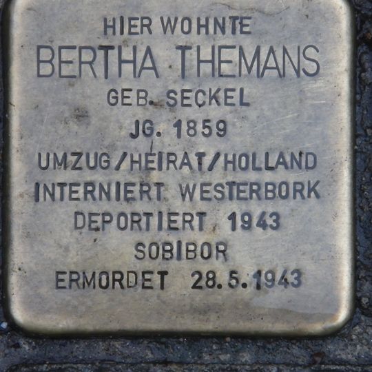 Stolperstein à la mémoire de Bertha Themans