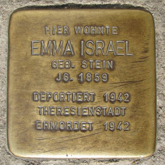 Stolperstein en memoria de Emma Israel