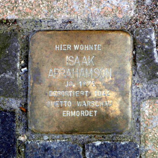 Stolperstein dedicated to Isaak Abrahamson