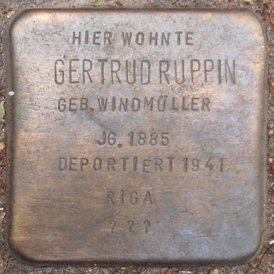 Stolperstein dedicated to Gertrud Ruppin