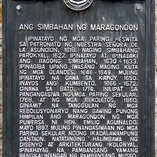 The Church of Maragondon historical marker