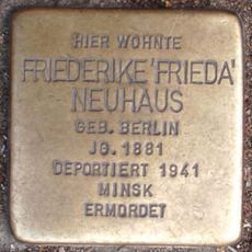 Stolperstein dedicated to Friederike ‚Frieda‘ Neuhaus