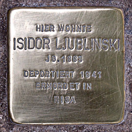Stolperstein voor Isidor Ljublinski