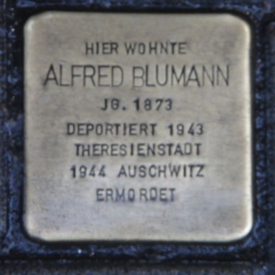 Stolperstein dedicated to Alfred Blumann