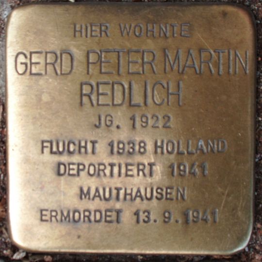 Stolperstein en memoria de Gerd Peter Martin Redlich