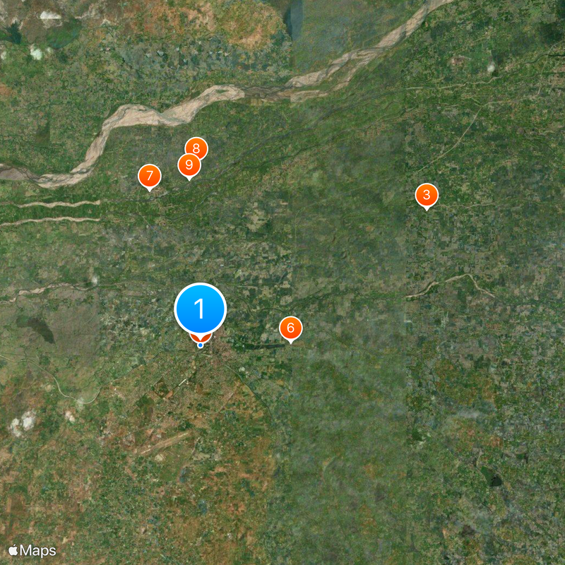 Große Tempel der Chola-Dynastie Karte