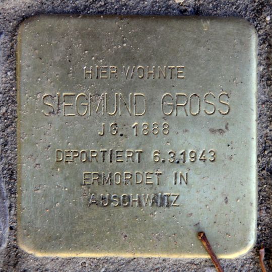 Stolperstein en memoria de Siegmund Gross