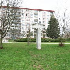 Stone sculpture in Železničářská Street in Česká Lípa