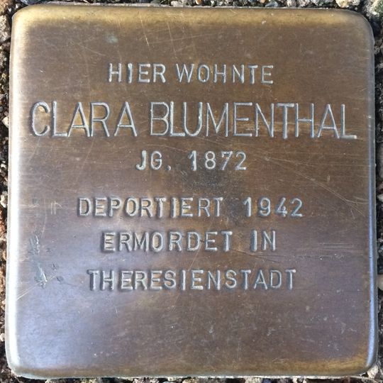 Stolperstein dedicated to Clara Blumenthal