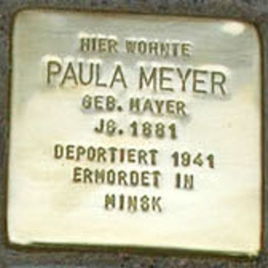 Stolperstein dedicated to Paula Meyer