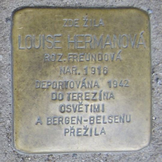 Stolperstein dedicated to Louise Hermanová