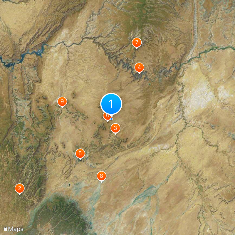 West and East Mitten Buttes Mapa