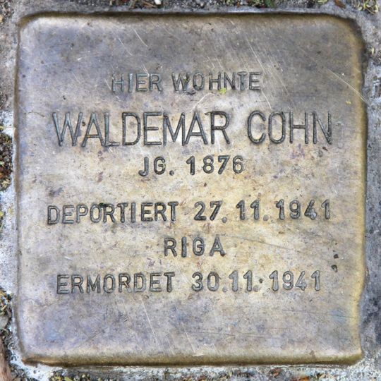 Stolperstein en memoria de Waldemar Cohn