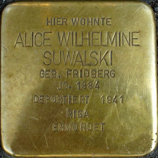 Stolperstein à la mémoire d’Alice Wilhelmine