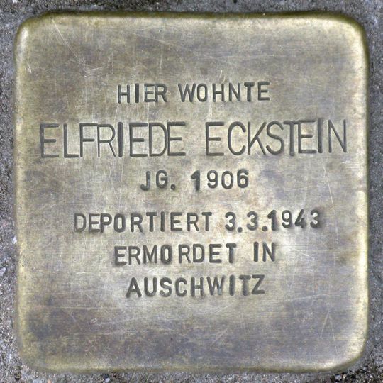 Stolperstein à la mémoire d’Elfriede Eckstein