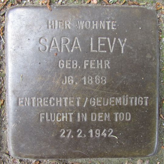 Stolperstein en memoria de Sara Levy