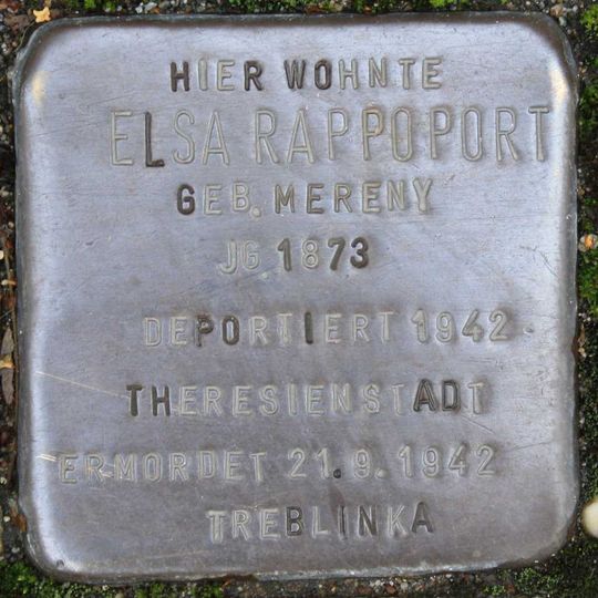 Stolperstein à la mémoire d’Elsa Rappoport
