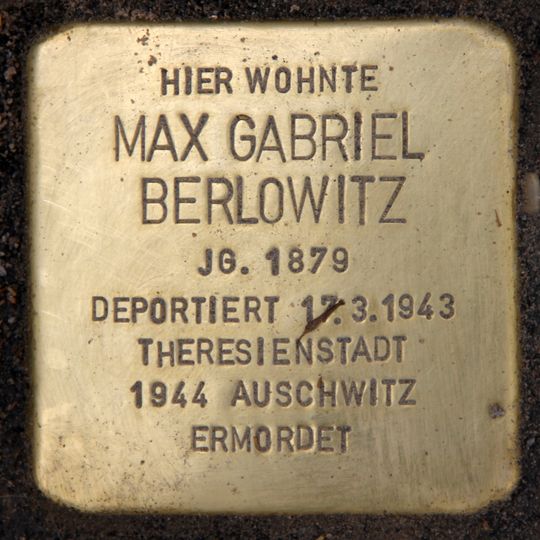 Stolperstein en memoria de Max Gabriel Berlowitz