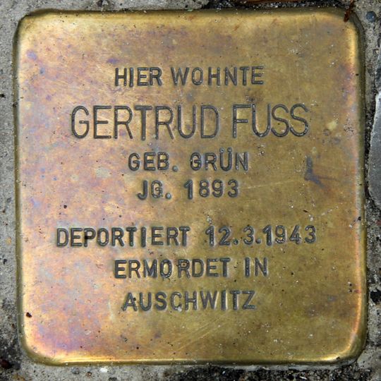 Stolperstein à la mémoire de Gertrud Fuss