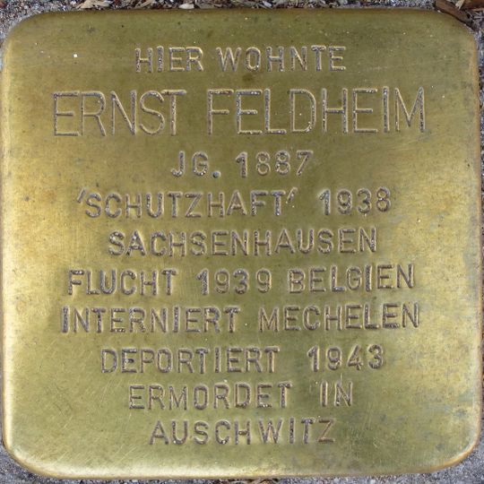 Stolperstein dedicated to Ernst Feldheim