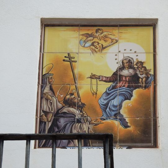Ceramic panel of Our Lady of the Rosary