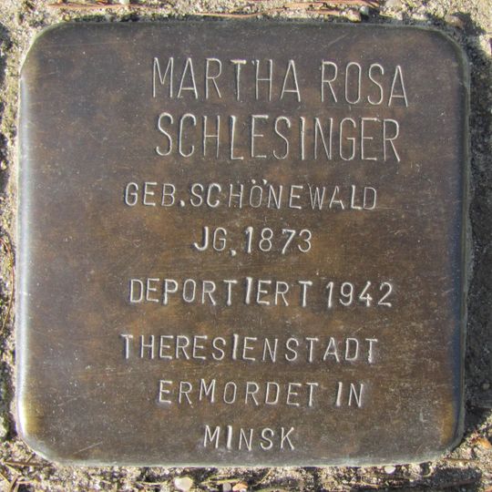 Stolperstein en memoria de Martha Rosa Schlesinger
