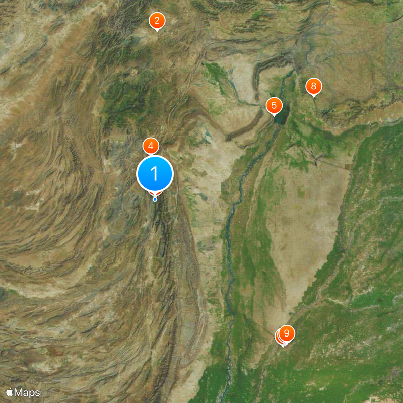 Sulaiman Mountains Map