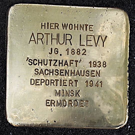 Stolperstein dedicated to Arthur Levy