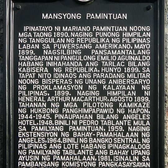 Pamintuan Mansion historical marker
