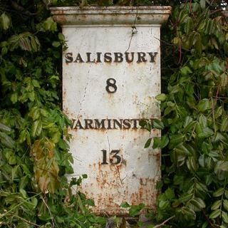 Milepost In Front Of Southington Cottages