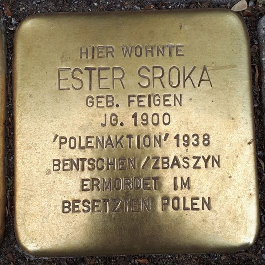 Stolperstein dedicated to Ester Sroka