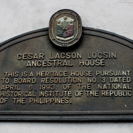 Cesar Lacson Locsin Ancestral House historical marker