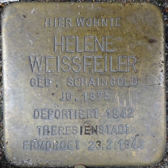 Stolperstein dedicated to Helene Weissfeiler