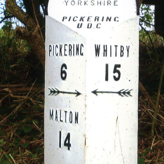 Milestone, ½ mile N of Lockton  at SE84499060