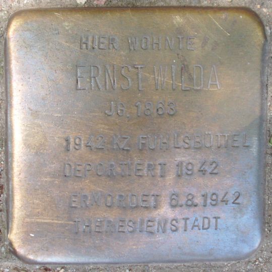 Stolperstein dedicated to Ernst Wilda