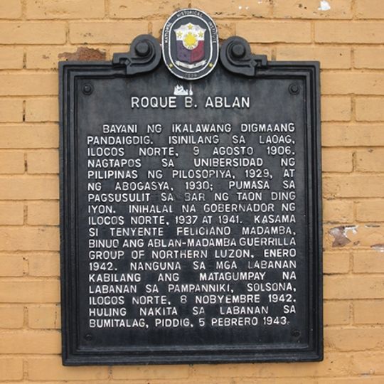 Roque B. Ablan historical marker