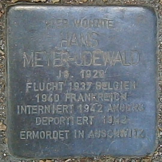 Stolperstein dedicated to Hans Meyer-Udewald