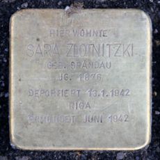 Stolperstein dedicated to Sara Zlotnitzki