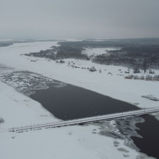Pontoon bridge at Krokhino Ferry